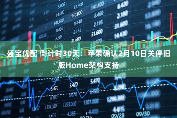盛宝优配 倒计时30天：苹果确认2月10日关停旧版Home架构支持