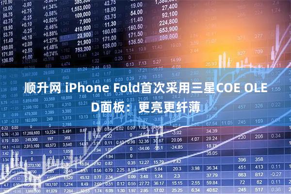 顺升网 iPhone Fold首次采用三星COE OLED面板：更亮更纤薄