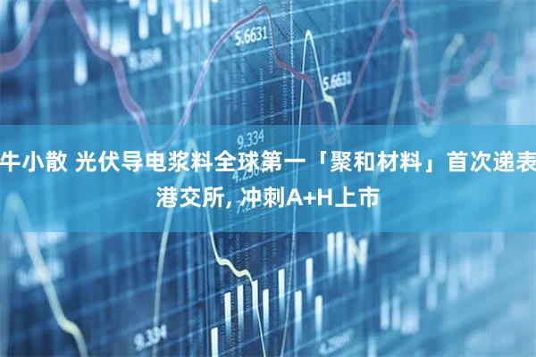 牛小散 光伏导电浆料全球第一「聚和材料」首次递表港交所, 冲刺A+H上市